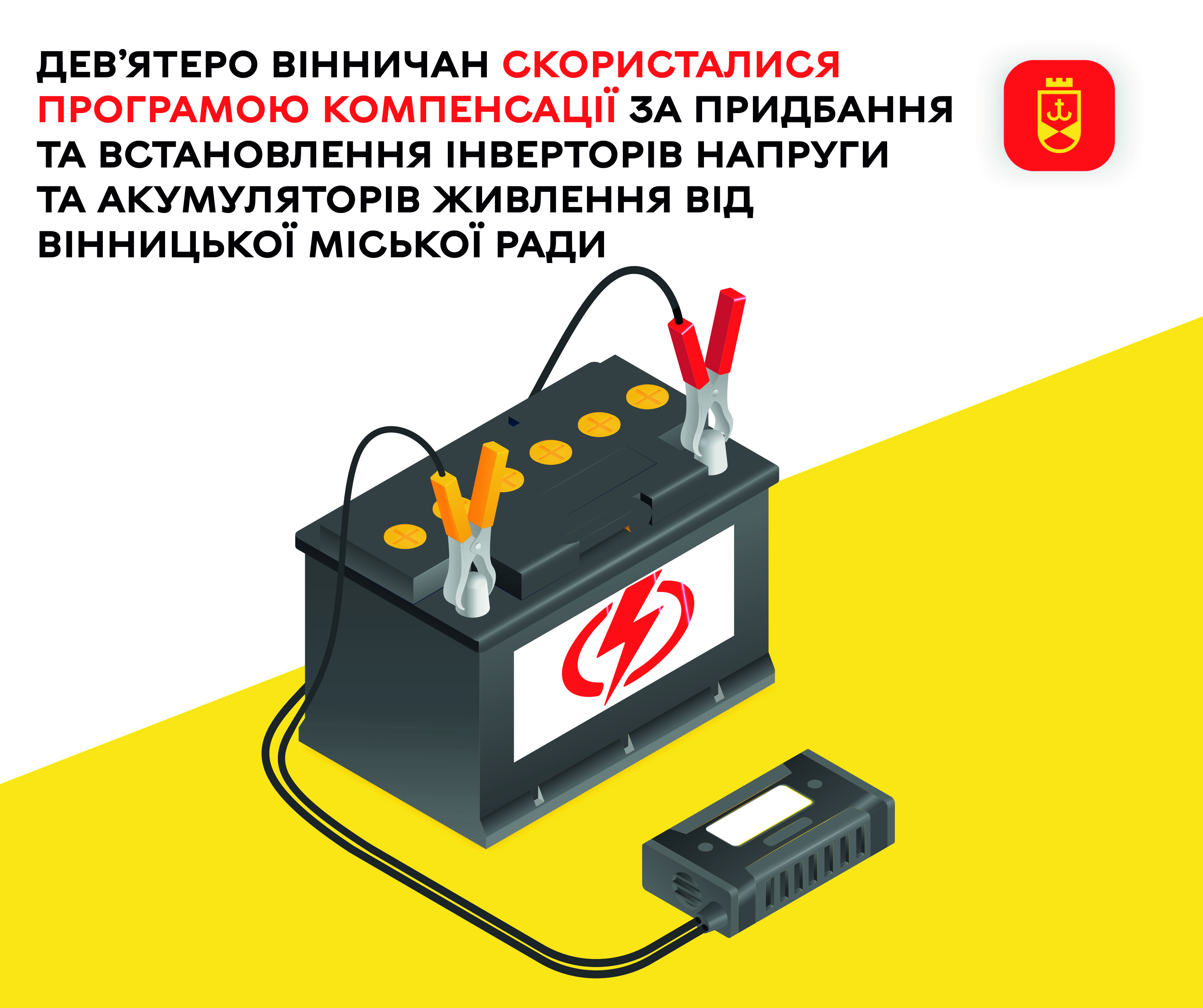 Дев’ятеро вінничан скористалися програмою компенсації за придбання та встановлення інверторів напруги та акумуляторів живлення – ілюстративне зображення від Вінницької міської ради 
